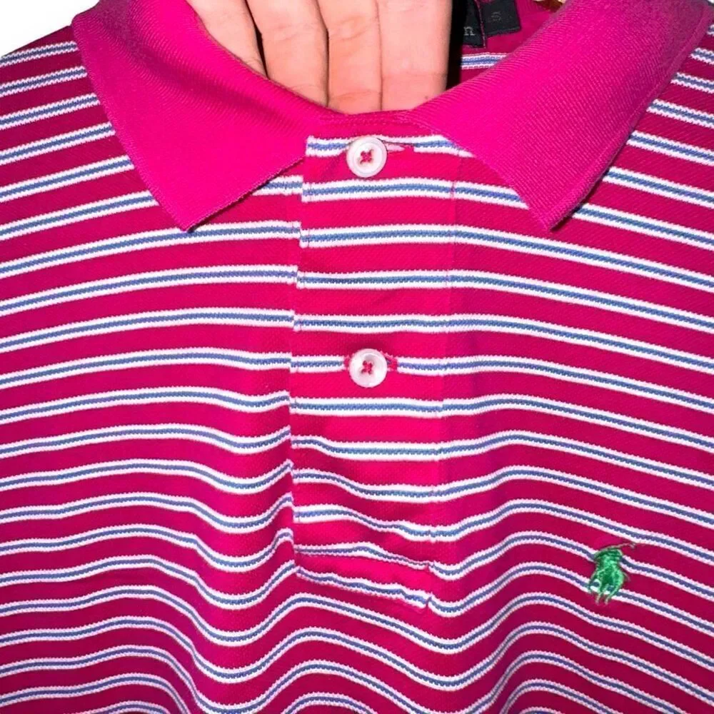 Polo Ralph Lauren Pink Pima Cotton Mesh Polo Shirt Size S
